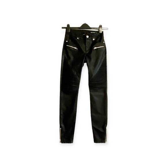 BLANKNYC Black Vegan Leather Moto Pants, size 24, new with tag - Picture 3 of 15